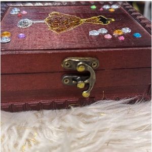Decorative Small Wooden Box for Trinkets, Jewelry, Cards and Gifts